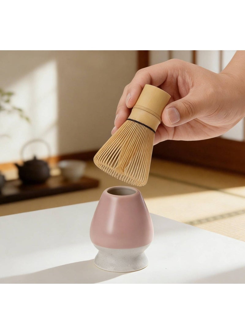 AceLuste 4-Piece Matcha Whisk Set, Matcha Making Tools, Handmade Bamboo Matcha Whisks Kit, Matcha Making Accessory, Including Bamboo Whisk, Stirring Scoop, Tea Spoon and Ceramic Whisk Holder, Matcha Kit Gifts for Tea Lovers & Beginners - Image 2